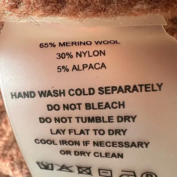 Margaret O’Leary Merino Alpaca Crewneck Sweater Size Medium - Cinnamon Brown - Picture 4 of 4